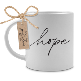 Mug Hope Depend On God Alone White 18Oz
