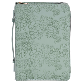 Bible Case Sculpted Floral Green XLarge