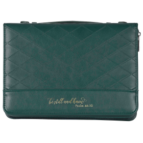 Bible Case Quilted Be Still Green XLarge