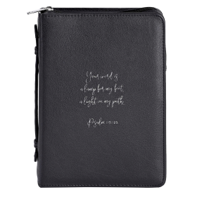 Bible Cover Your Word Black XL