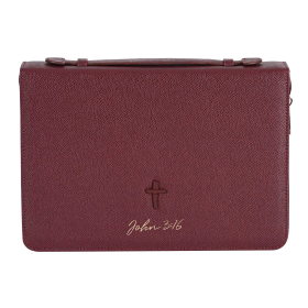 Bible Case Cross John 3:16 Burgundy XL