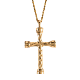 Necklace Rope Cross Gold-Plated 24L