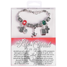 Bracelet Life of Christ Red Green Beads