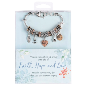 Bracelet Faith Hope Love Tri-Plated