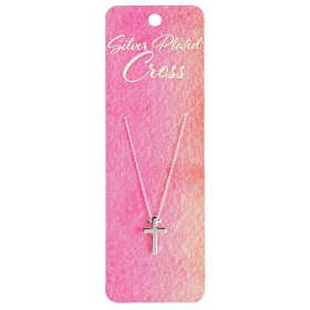 Necklace Box 3/4 Cross 18Long Silver