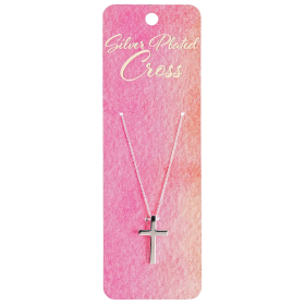 Necklace Box 1-Inch Cross 18Long Silver