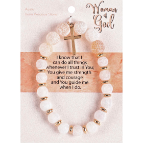 Bracelet Woman Of God Ecru W/Cross