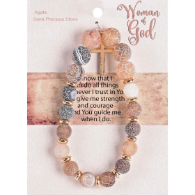 Bracelet Woman Of God Brown W/Cross
