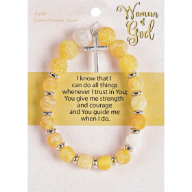 Bracelet Woman Of God Yellow W/Cross