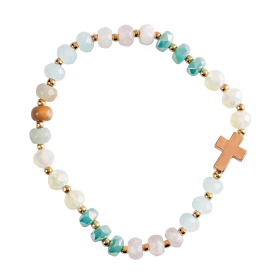 Bracelet Turquoise Gemstone/Cross