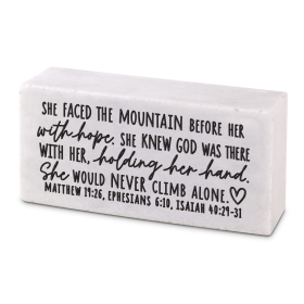 Scripture Block She Faced The Mountain