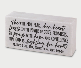 Scripture Block She Will Not Fear
