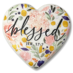 Heart Stone Floral Blessed