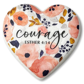 Heart Stone Floral Courage