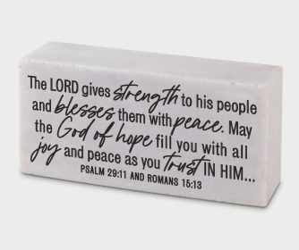Scripture Block The Lord Gives Strength