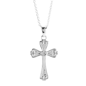 Necklace Bud Cross Silver-Plated 18L