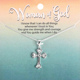 Necklace Fancy Bud Cross 18L