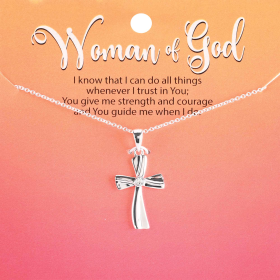Necklace Bevel Cross/Crystal 18L