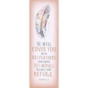 Bookmark He Will Cover You 2x6 12-Pack