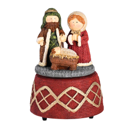 Figurine Musical Silent Night Red Knit