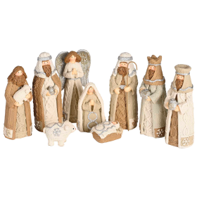 Nativity 9 Piece 4H White Knitted Look