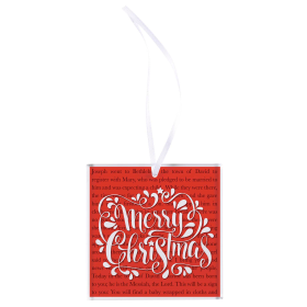 Ornament Whimsical Merry Christmas Glass