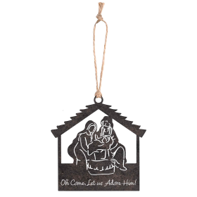 Ornament Oh Come Let Us Adore Him Metal