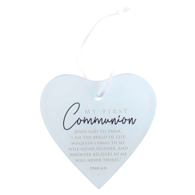 Glass Heart Ornament First Communion
