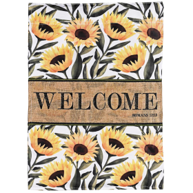 Flag Welcome Sunflowers