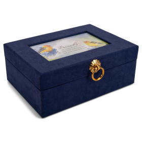 Stationery Set Suede Navy Bird Friends