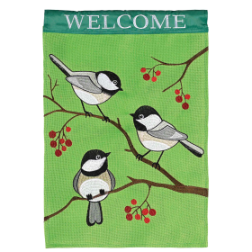 Flag Welcome Chickadee 29x42