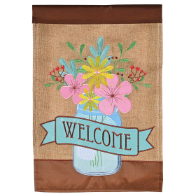 Flag Welcome Jar Of Flowers 29x42