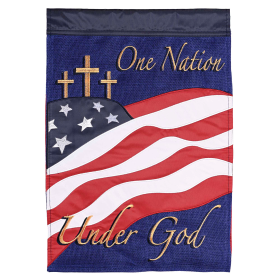 Flag One Nation Under God Cross 13x18