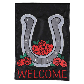 Flag Welcome Horseshoe 13x18