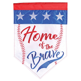 Flag Home Of The Brave Baseball 13x18
