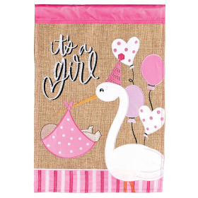 Flag It Is A Girl 13x18