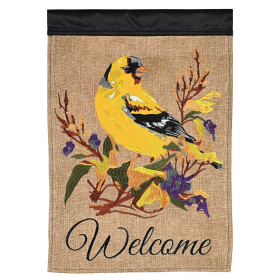 Flag Welcome Goldfinch 13x18