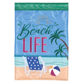 Flag Beach Life Palm Tree 13x18