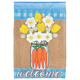 Flag Welcome Tulips 13x18
