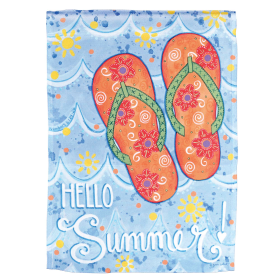 Flag Hello Summer Flip Flops 13x18