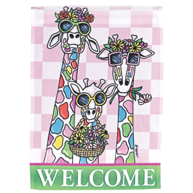 Flag Giraffes Welcome 13x18