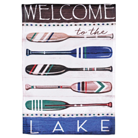 Flag Oars Welcome To The Lake 13x18