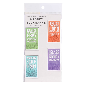 Magnet-Bookmark 4 Pc Scriptures Floral