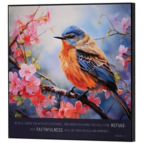 Wall Plaque Robin He Will Cover You With