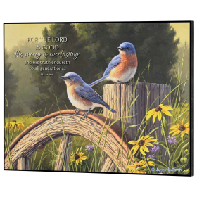 Wall Plaque Bluebirds For The Lord 16x12