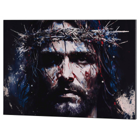 Wall Plaque Painted Head Of Christ 20x14