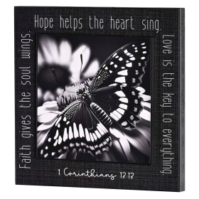Stacked Wall Plaque Butterfly Faith Hope