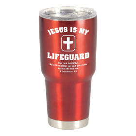 Tumbler Jesus Is My Lifeguard Red