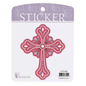 Sticker Red Gray Budded Cross