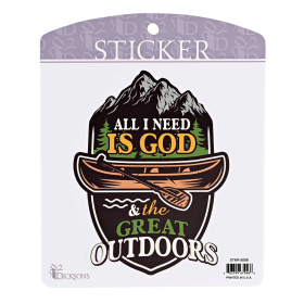 Sticker All I Need Is God Canoe Outdoors